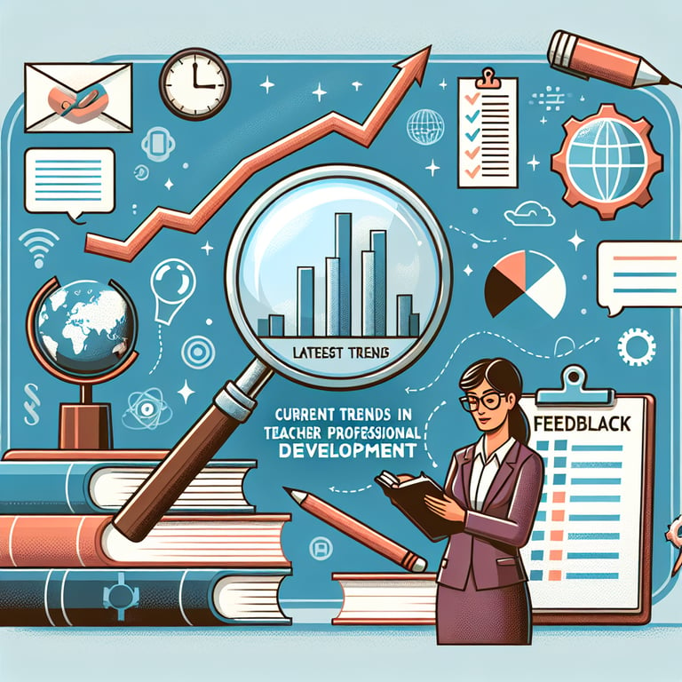 Illustration representing Current Trends in Teacher's Professional Development survey questions.