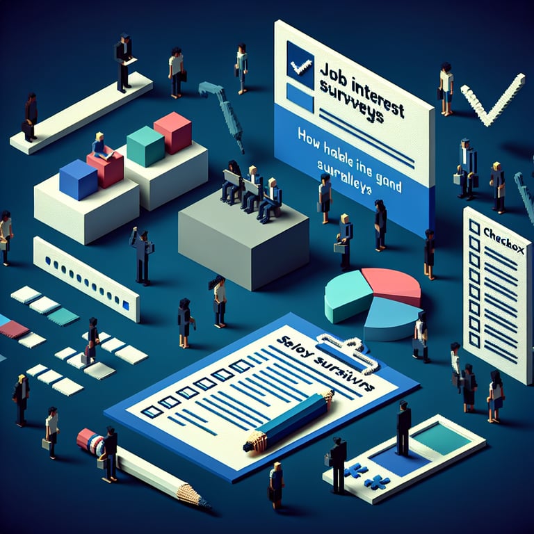 creative 3D voxel illustration of job preference polling