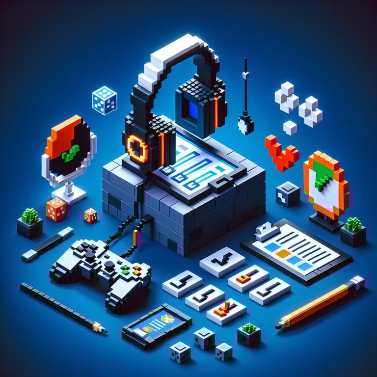 Artistic 3D voxel of competitive gaming feedback form