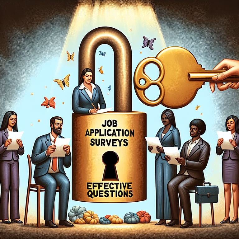 Illustration highlighting the power and importance of Job Application Survey survey questions.