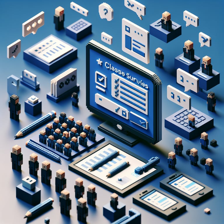 Creative 3D voxel rendering of classroom survey tools