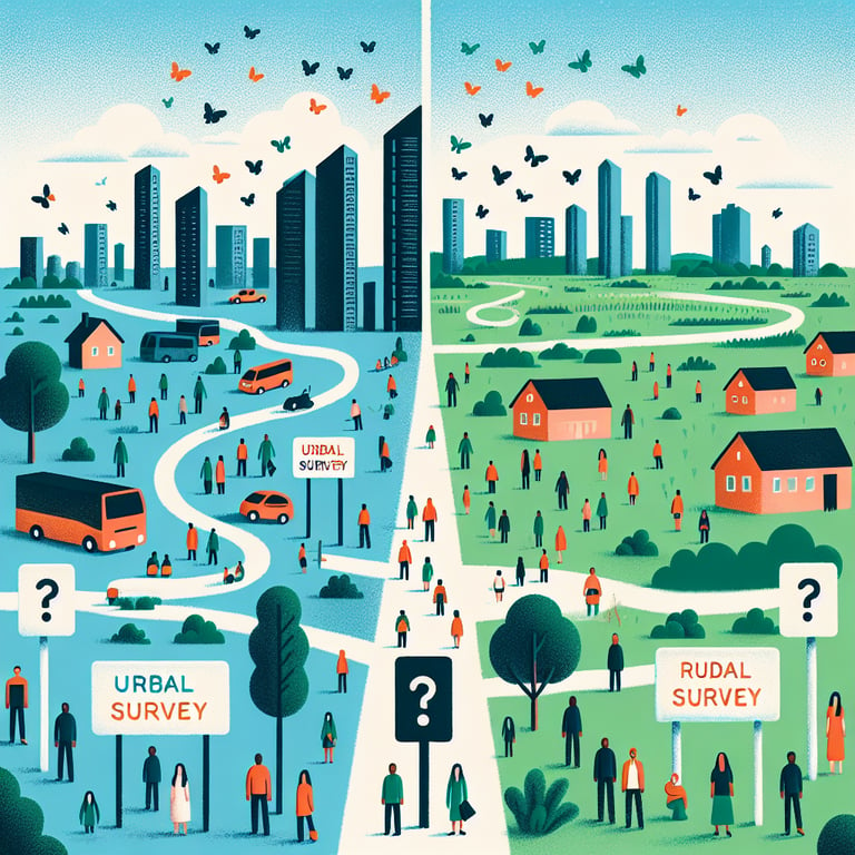 Illustration depicting the concept of Urban Rural survey questions and what to expect.