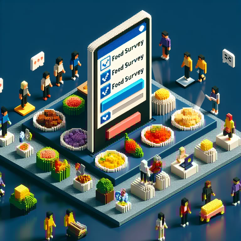 3D voxel representation of digital meal preference polling interface