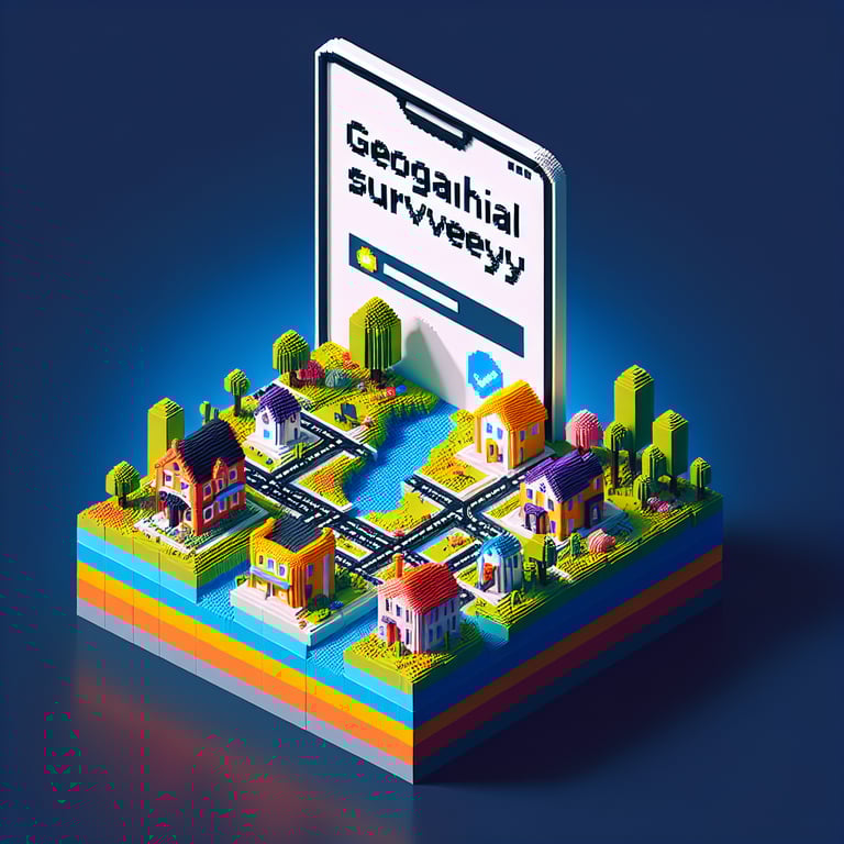 Artistic 3D voxel depicting a digital hometown inquiry survey