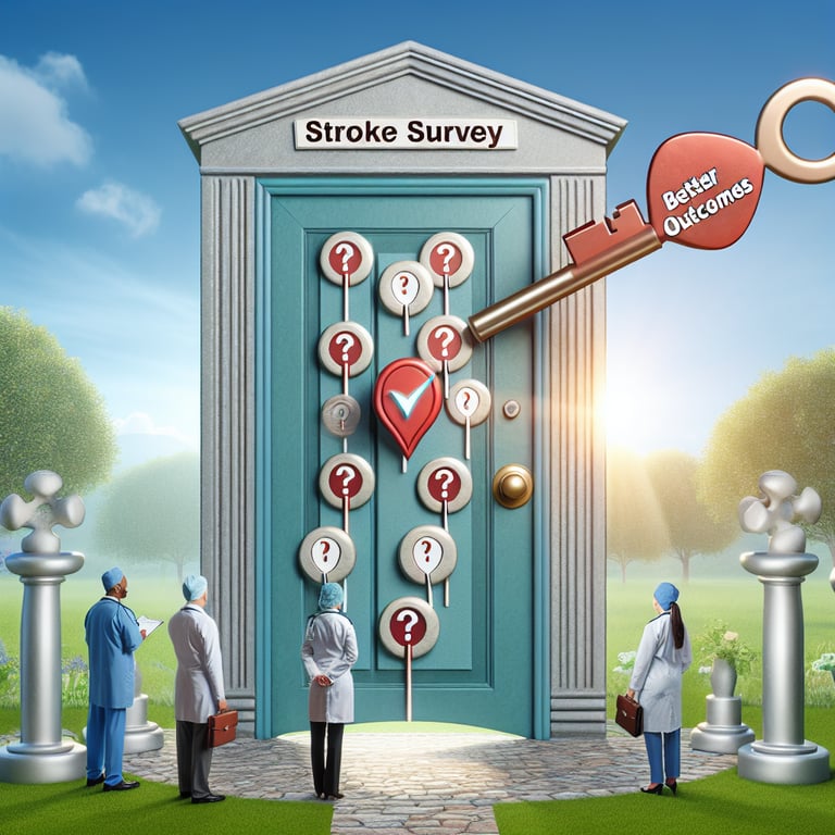 Illustration of a key unlocking potential of Stroke survey questions for better outcomes.