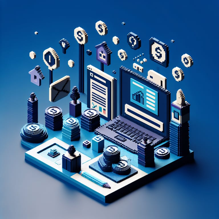 Artistic 3D voxel representing income survey question structures