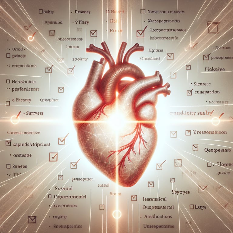 Illustration representing the heart of Transparency survey questions concept.