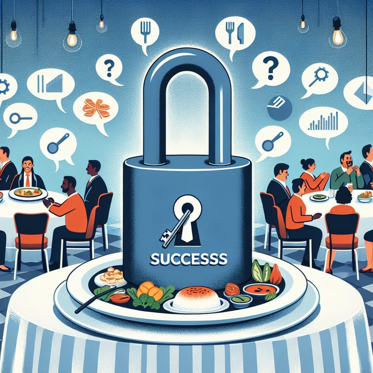 Illustration representing key Restaurant Market survey questions for success in the industry