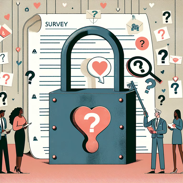 Illustration depicting the use and potential outcomes of dating survey questions.