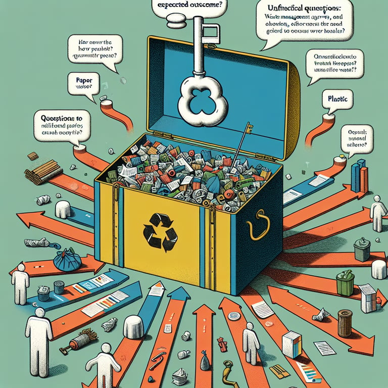 Illustration highlighting key Waste Management survey questions and potential outcomes.