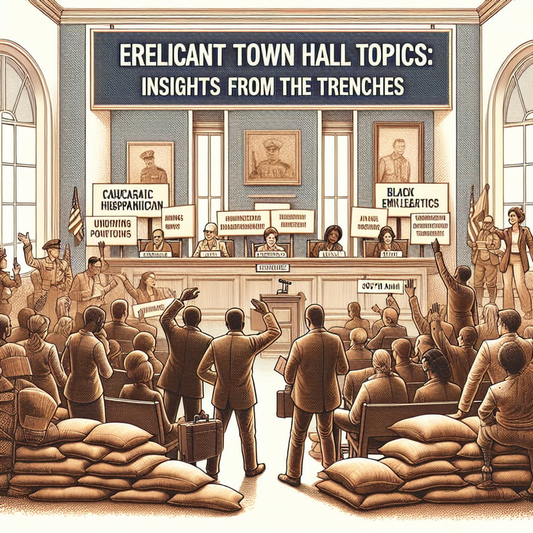 Illustration of Town Hall survey questions providing insights on relevant topics.