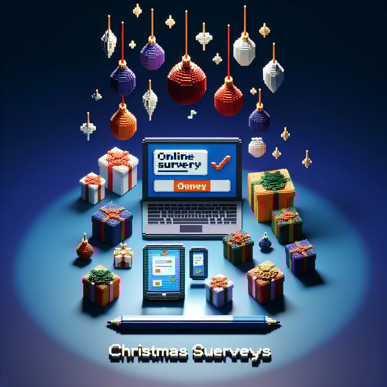 Artistic 3D voxel of a festive feedback form