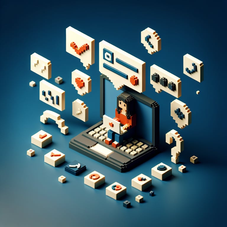 Artistic 3D voxel illustrating preevent question design