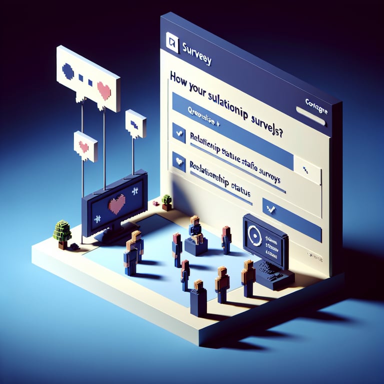 3D voxel rendering illustrating virtual bond metrics in a relationship poll