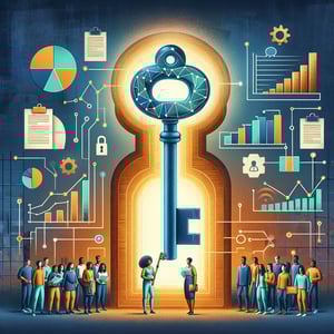 Illustration depicting the use of scholarship survey questions to enhance effectiveness of programs.
