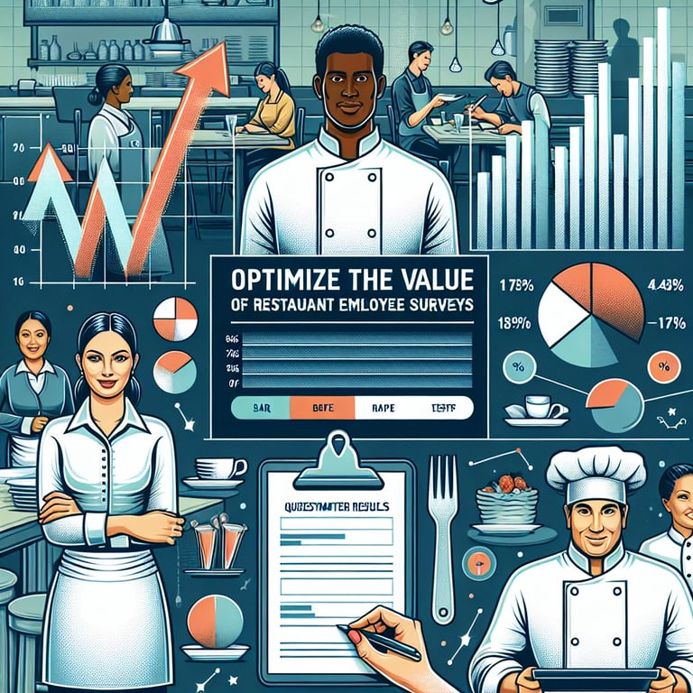 Graphical illustration showcasing a data-driven approach to improve Restaurant Employee survey questions.