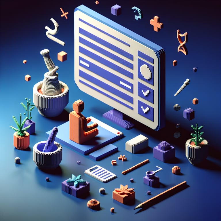 Colorful voxel rendering of online complementary medicine poll