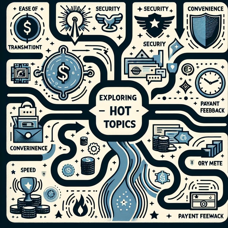 Illustration depicting hot topics in Payment Feedback survey questions.