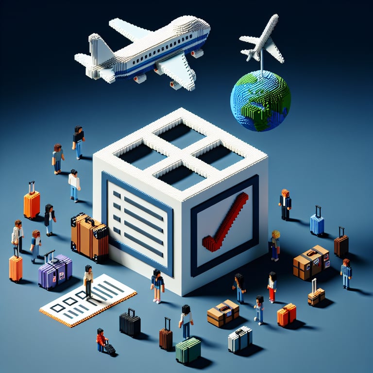 Artistic 3D voxel rendering of a digital post-travel feedback survey