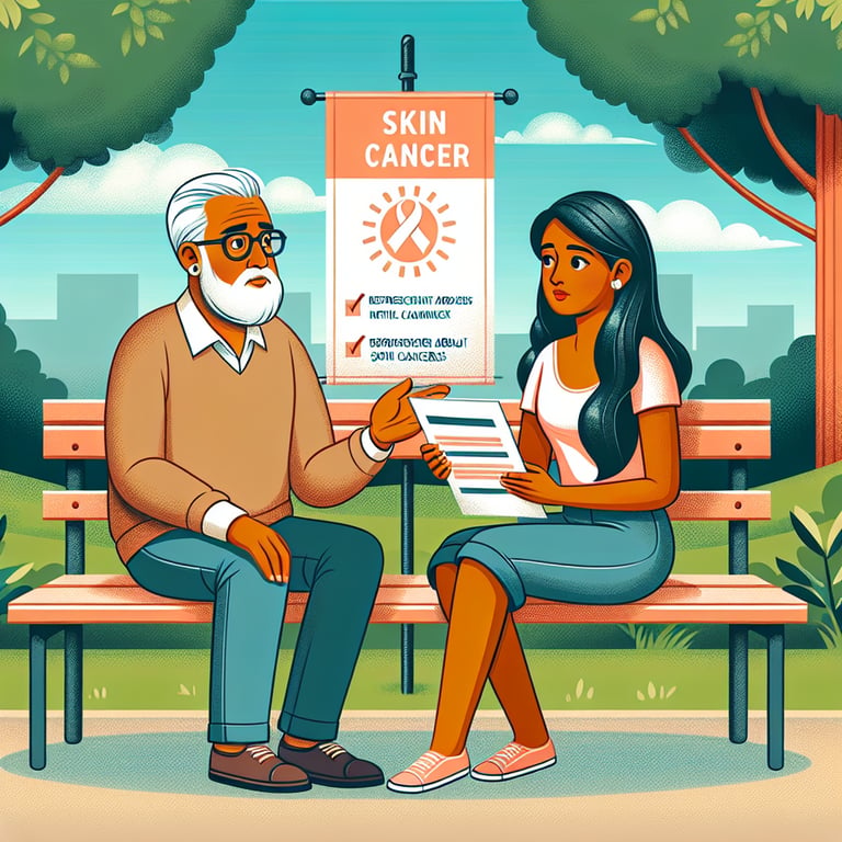 Illustration of engaging topics for a Skin Cancer Awareness survey