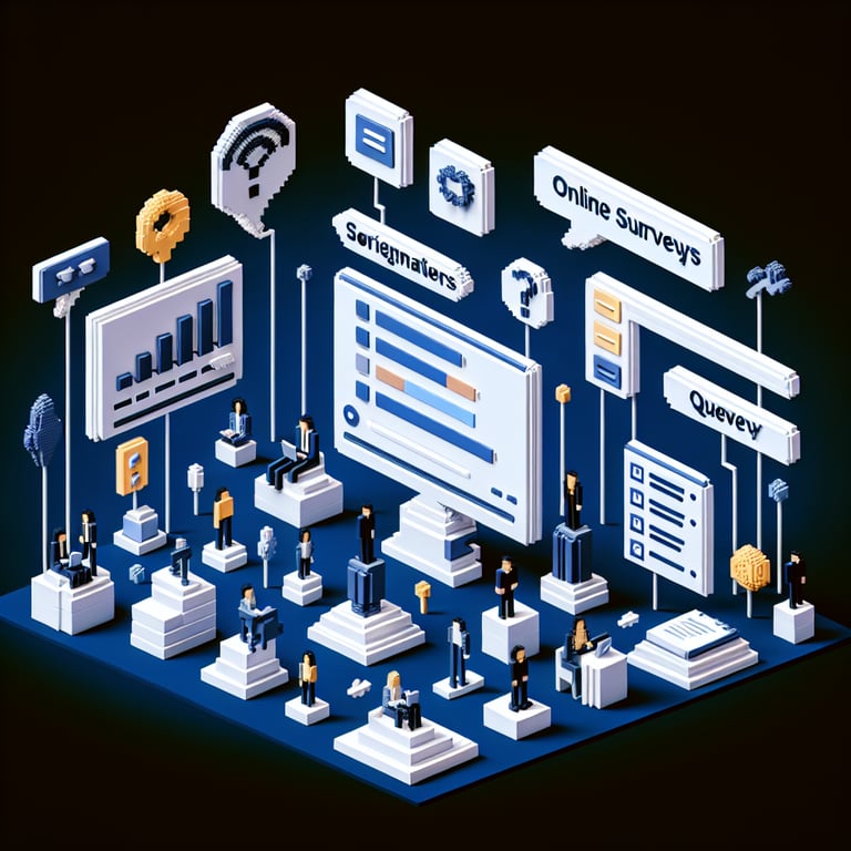 Artistic 3D voxel representing employee orientation poll