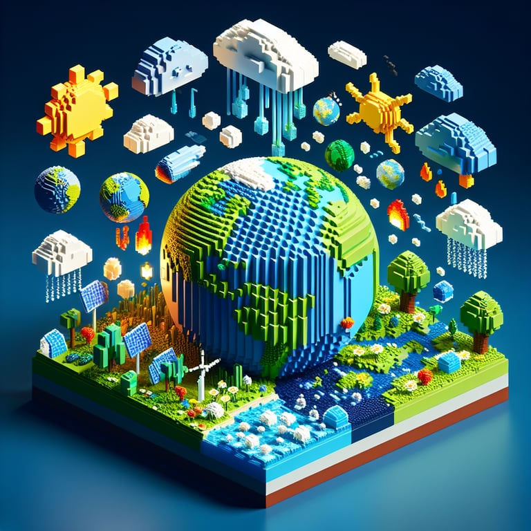 Voxel Ecosystem Survey Sculpture