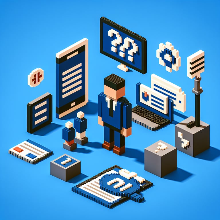 Creative 3D voxel illustrating survey engagement radar