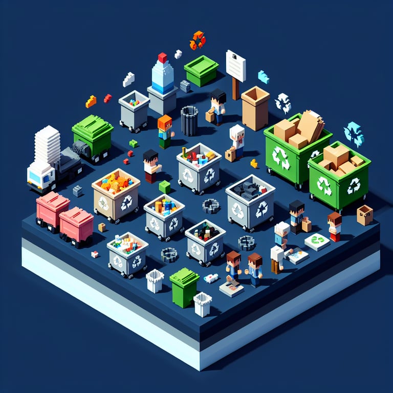 Illustration showing the potential of recycling through survey questions and expected outcomes.