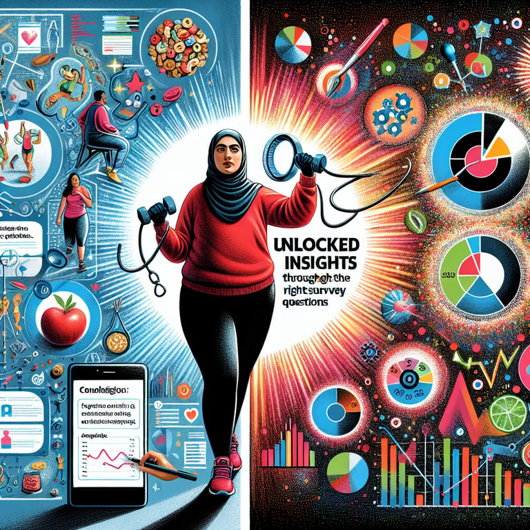 Illustration showcasing the process of unlocking insights through weight loss survey questions.