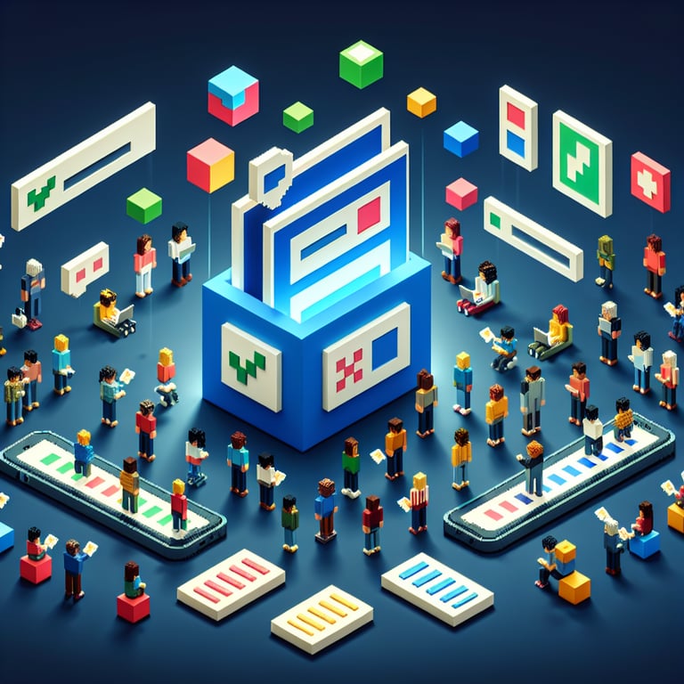 3D voxel art of employee health check-in survey
