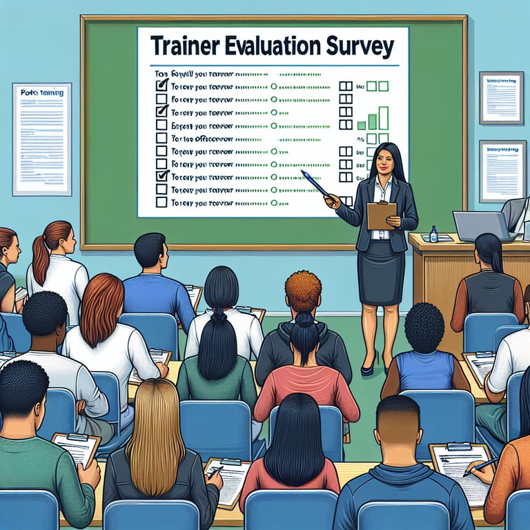 Illustration of topics for comprehensive Trainer Evaluation survey questions