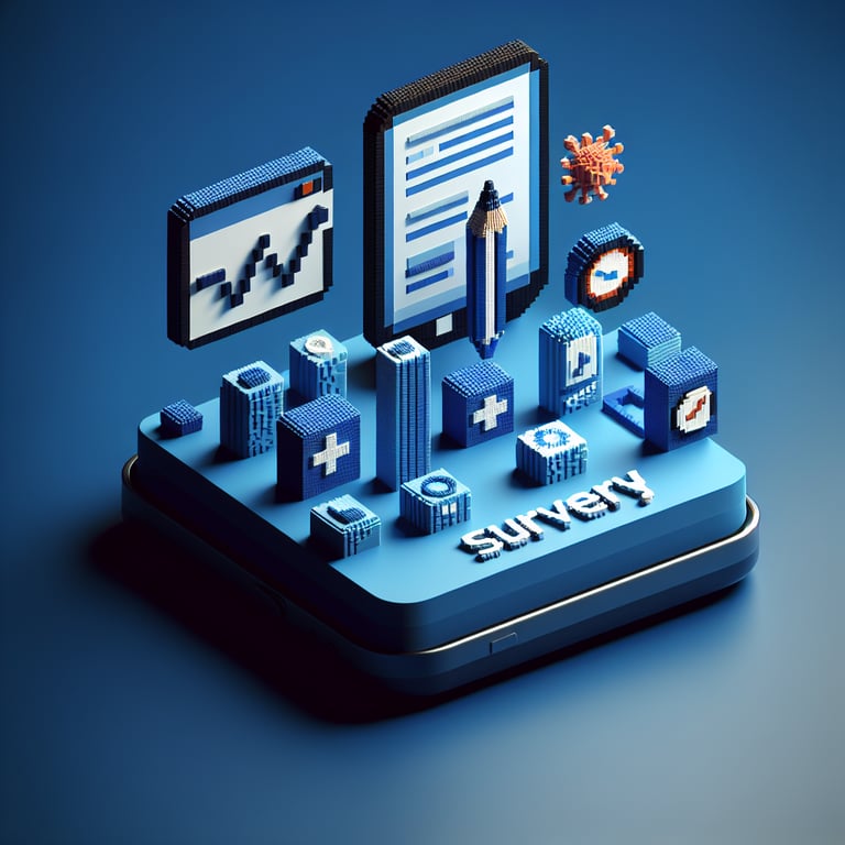Artistic 3D voxel of pandemic survey insights
