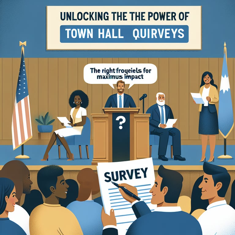 Illustration showcasing the effective use of Town Hall Survey survey questions for maximum impact.