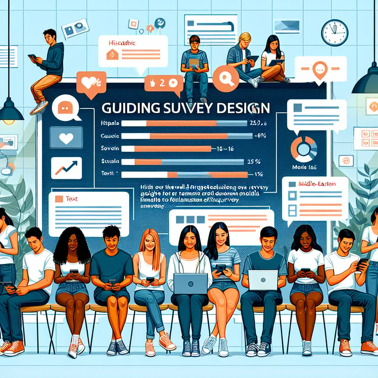 Illustration of relevant topics for designing Social Media for Students survey questions.