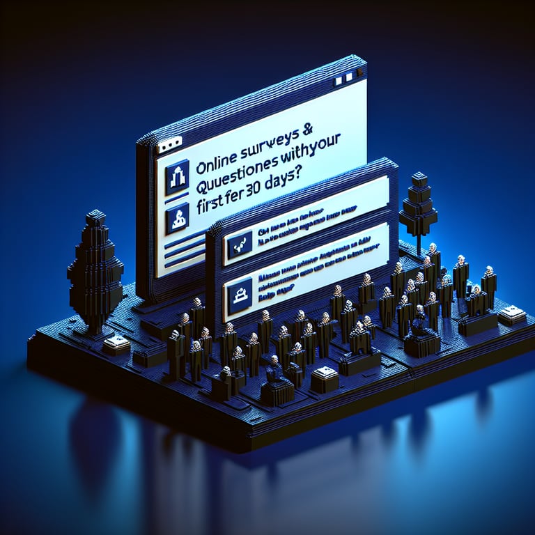 Artistic 3D voxel visualizing onboarding survey insights