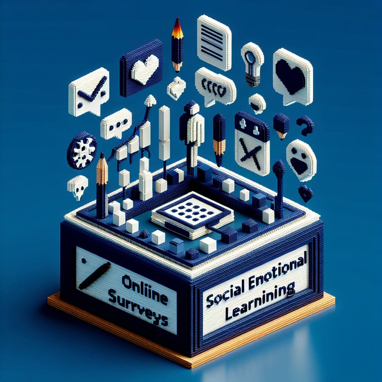 Artistic 3D voxel representing emotional awareness and relationship skills survey