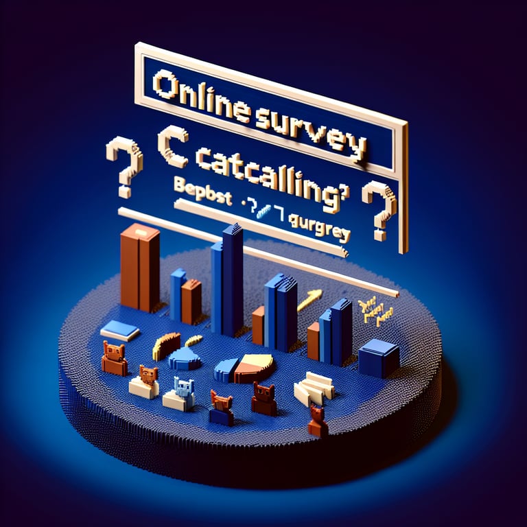 Artistic 3d voxel depicting feedback poll on street harassment