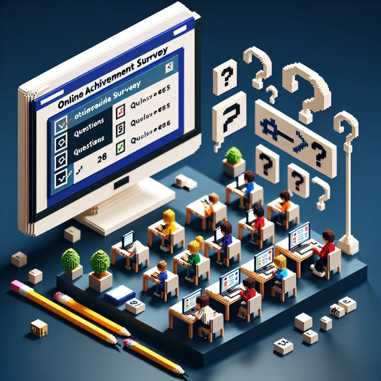 Creative 3D voxel visualization of National Achievement Survey Class VIII Tamil Nadu question paper