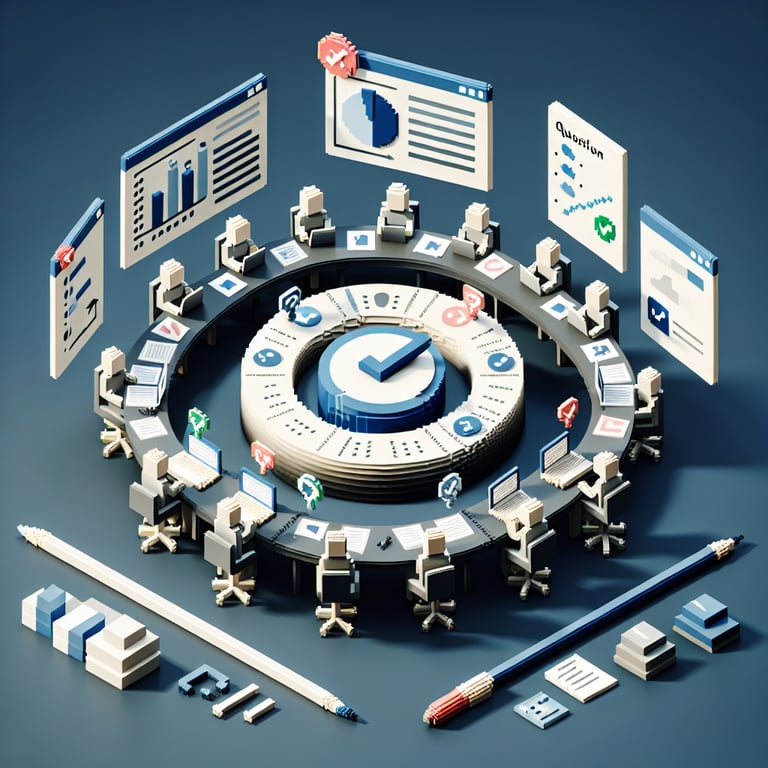 Creative 3d voxel representing online Scouting roundtable survey data