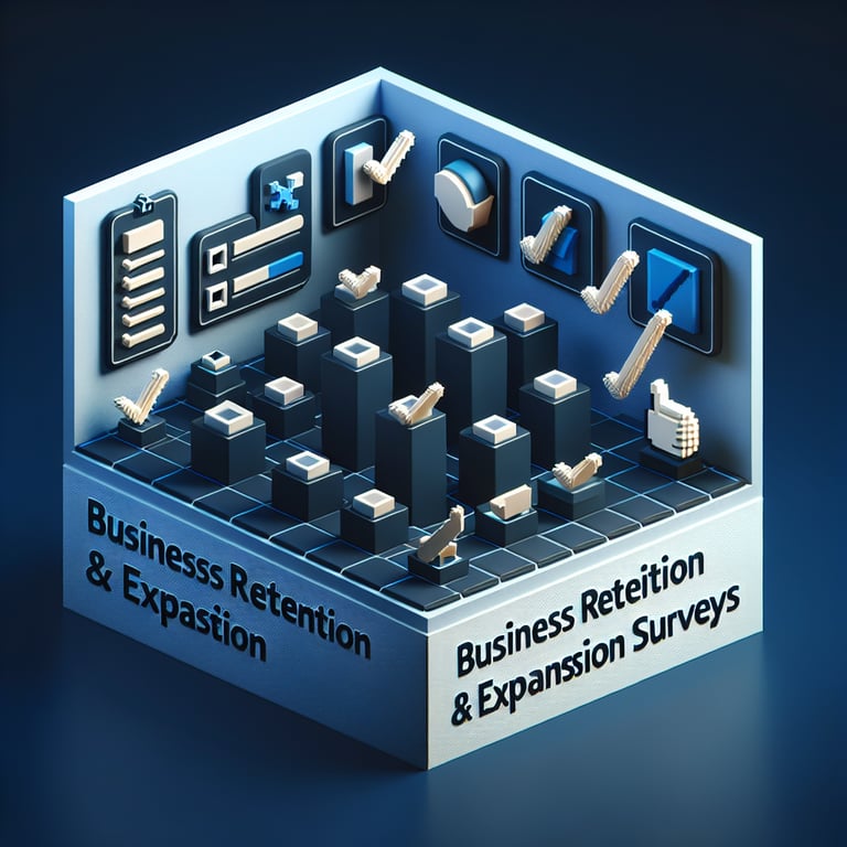 3D voxel art showcasing expansion and retention questionnaire design