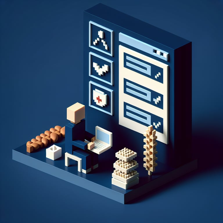 Artistic 3D voxel representation of a digital allergen questionnaire