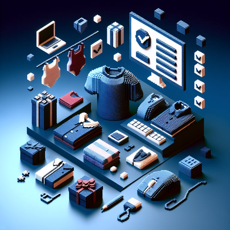 3D voxel art of a fashion preference survey visualization