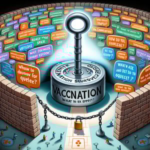 Illustration showcasing the process of unlocking the power of vaccination survey questions.