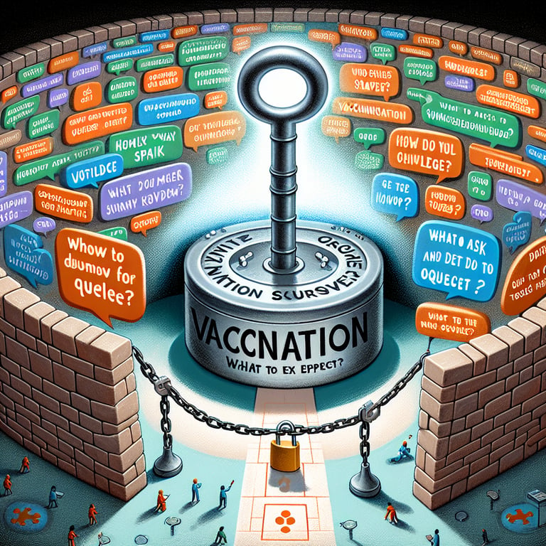 Illustration showcasing the process of unlocking the power of vaccination survey questions.