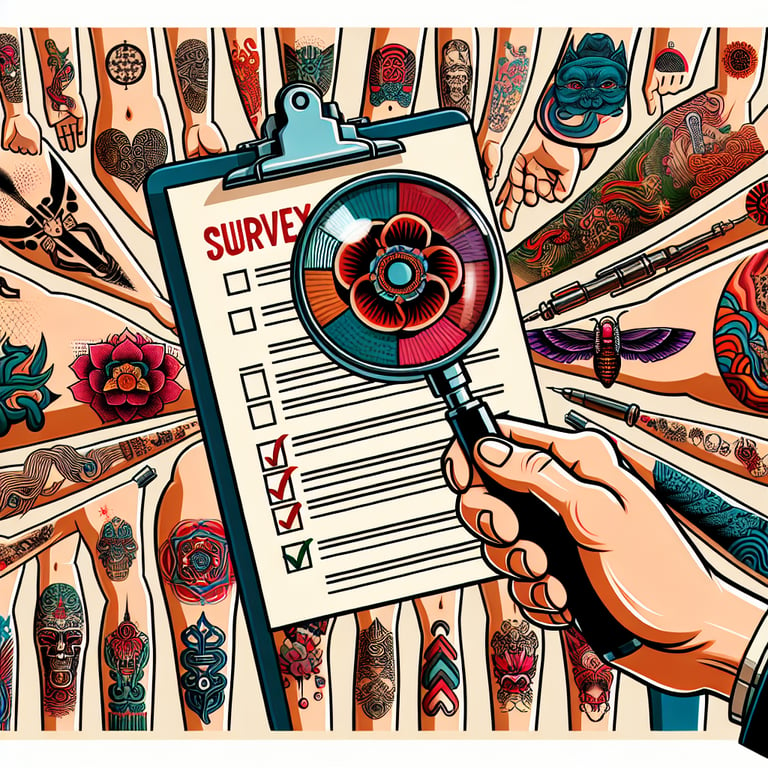 Unlocking Insights with Tattoo Survey Questions - Illustration depicting concept of Tattoo surveys.