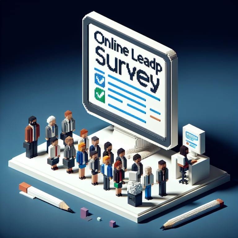 Artistic 3D voxel of leadership influence survey interface