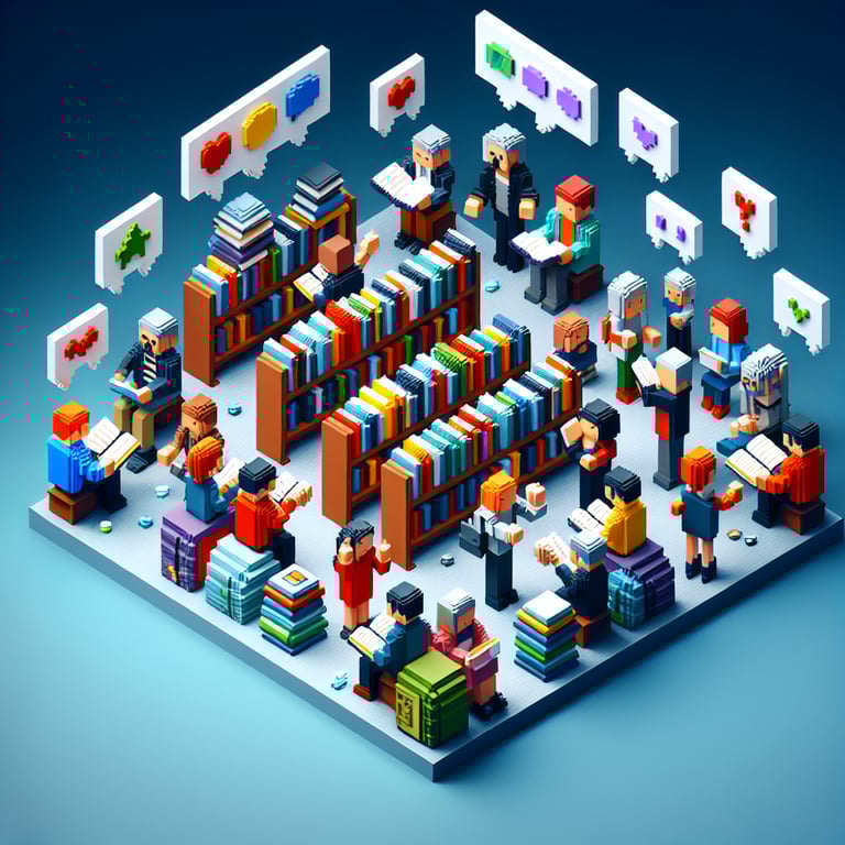 3D voxel model representing vibrant reader feedback dynamics