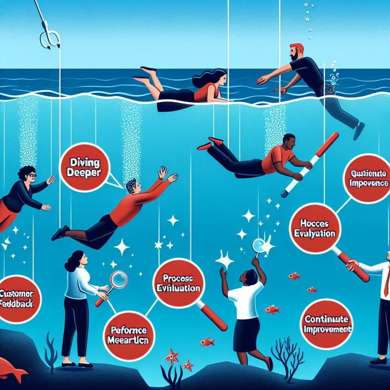 Illustration showcasing relevant topics for Improvement survey questions