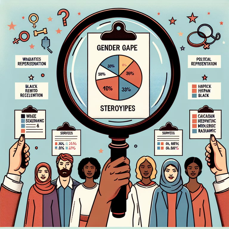 Illustration representing Gender Inequality survey questions in modern surveys.