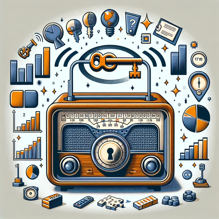 Illustration showcasing the power of radio survey questions in unlocking audience insights.